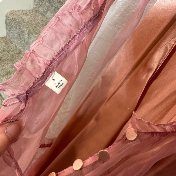 Cinq A Sept Veronique Tiered Organza Silk Colorblock Gown - Picture 10 of 16